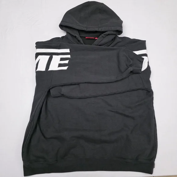 Supreme Wrapped Half Zip Hooded Black Sweater - Picture 3 of 10